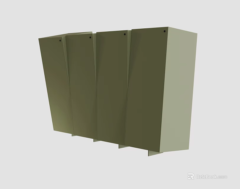 Light Green Entryway Side Cabinet Featuring Sleek Design And Ample Storage Space 3d model 