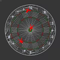 Standard Dartboard Game Equipment With Red Darts And Numbered Target