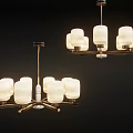 Elegant Modern Chandeliers With Frosted Glass Shades And Brass Frames