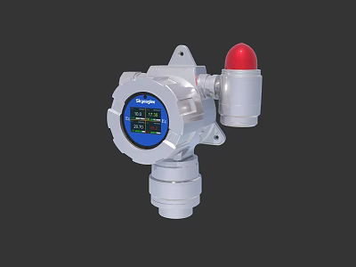 Appgas Industrial Monitoring Equipment With Digital Display Screen And Red Alarm Light 3d model