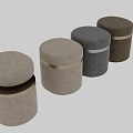 Modern Beige Shoe Stools With Padded Seats And Metal Trim For Home Entryway