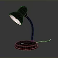Modern Black Desk Lamp With Curved Arm And Round Base Illuminated 3d model