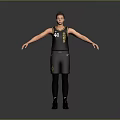 Man in Black Basketball Jersey Number 21 with Arms Outstretched and Black Sneakers