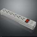 White Power Strip With Multiple USB Ports AC Outlets And Red Indicator Light