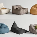 Sofa Combination Single Multi-Person Modern Nordic New Chinese Style Home Decoration Indoor Single Library 3d model