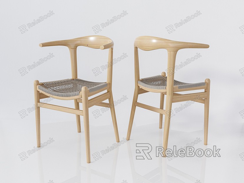 Japanese Style Dining Chair Solid Wood Dining Chair model