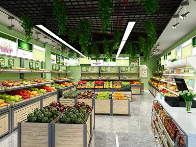 Modern Fruit Shop 3d model