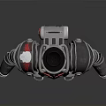 Medieval Knight Armor With Shiny Metal Chest Plate And Red Emblem