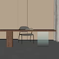 Modern desk and chair combination 3d model
