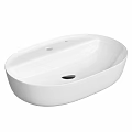Modern White Ceramic Oval Shaped Countertop Washbasin With Smooth Surface