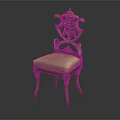 Ornate Vintage Chair With Intricately Carved Backrest And Light Yellow Cushion