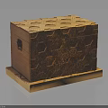 Wooden Storage Box With Hexagonal Hollowed Out Pattern And Light Base For Home Decor 3d model