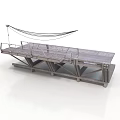 Relaxing Outdoor Platform Design With Hammock Metal Railing And Support Beams