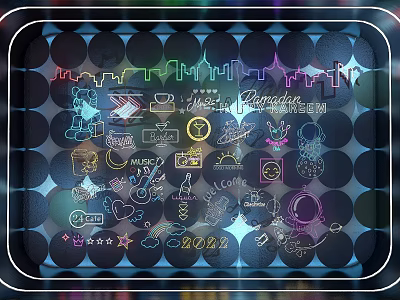 Modern neon light neon beautiful device 3d model