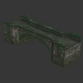 Detailed Stone Arch Bridge Architectural Model With Brick Structure Arch Body And Decorative Railings