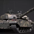 Main Battle Tank Military Weapon System With Camouflage Turret Gun Barrel And Tracked Design