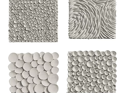 Different Styles Of Textured Decorative Wall Panels With Circular Patterns 3d model
