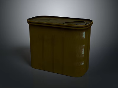 Practical Rectangular Brown Food Storage Container With Textured Surface And Lid 3d model