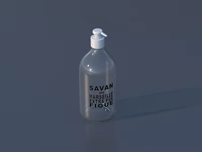 Ceramic Soap Dispenser with White Pump and SAVAN Marseille Soap Figue Label 3d model