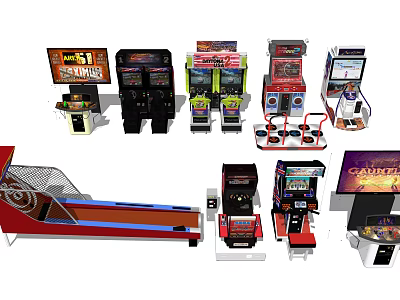 Popular Entertainment Appliances Collection Featuring Arcade Machines Pinball Games And Gaming Consoles 3d model
