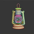 Vintage Lantern Furniture Featuring Metal Frame Glass Shade Sturdy Base And Wooden Handle