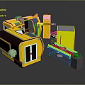 Yellow And Black Commercial Equipment Machinery Units With Conveyor Belt And Control Panel