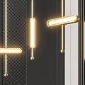 Modern Golden Bar Pendant Chandeliers With Illuminated Sleek Design For Interior