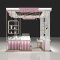 Cream Style Silver Jewelry Shop 3d model