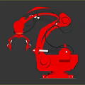 Red Industrial Robotic Arm Commercial Equipment For Automated Manufacturing Applications