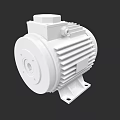 White Industrial Electric Motor With Cooling Fins And Stable Base Structure