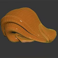 Delicious Orange Wavy Shaped Food With Soft Texture And Shiny Surface