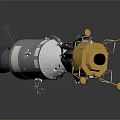 Advanced Spacecraft Satellite With Metallic Structure And Golden Antenna Design 3d model