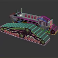 Military Tracked Vehicle Design With Red Seats And Heavy Duty Chassis