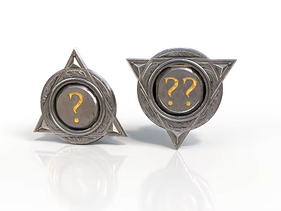 Exquisite style silver cufflinks silver cufflinks question mark pattern white background fine jewelry high gloss material 3 jewelry question mark design jewelry 3d model