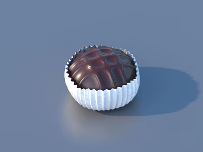 Delicious Chocolate With Textured Surface In White Paper Cup On Gray Background 3d model