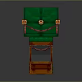Traditional Decorative Equipment With Green Main Body Wooden Frame Red Tassels And Golden Decorations
