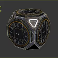 Multi Faced Polyhedron Clock With Modern Design And Roman Numerals For Daily Use