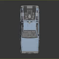 Iconic Blue DeLorean Car With Gull Wing Doors Roof Mounted Device And Silver Accents