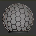Translucent Decorative Sphere Featuring Honeycomb Hexagonal Structure for Modern Home Interior Decor 3d model