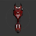 Red Cosmic Spaceship With Futuristic Design For Aerospace Exploration Missions