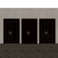 Modern Double Door Interior Designs With Dark Finish And Decorative Metal Handles