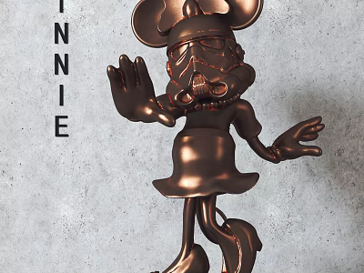 Modern Artistic Ornament Decoration Set With Copper Minnie Mouse Figure And Stylish Design 3d model