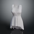 Elegant White Sleeveless Dress With Layered Hem And Textured Fabric Design