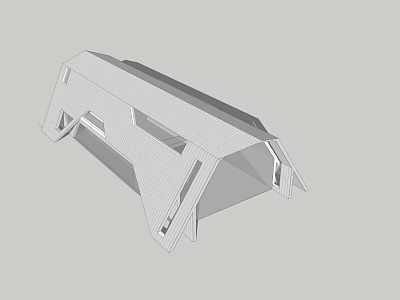 Abstract 3D Architectural Model Featuring Geometric Shapes And White Angular Design 3d model
