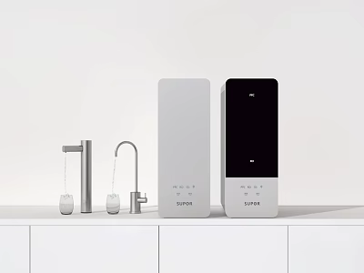 LEXYA Modern Kitchen Appliances Water Purifier with Faucet and Cups 3d model