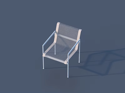 Modern Leisure Chair With White Frame And Mesh Seat Back Design 3d model