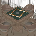 Mahjong Table and Chair Mahjong Table and Chair Combination 3d model