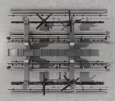 Detailed Industrial Pipe Structure With Metal Frames And Interconnected Pipe Components 3d model