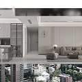 Modern Minimalist Open Concept Living And Dining Room With Elegant Neutral Tone Residential Interior Design