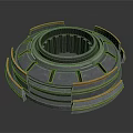 Metal Circular Mechanical Component With Grooved Edges And Ring Structure 3d model